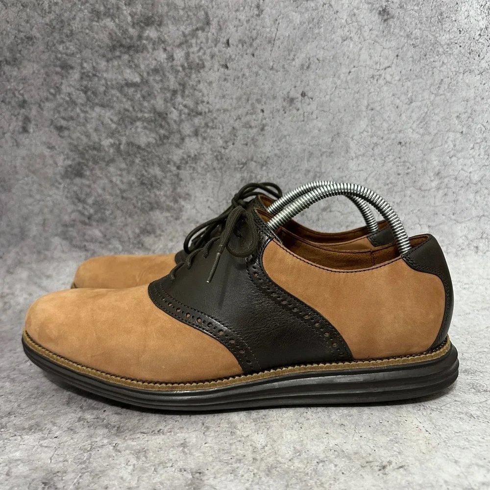 Cole Haan Original Grand Saddle Shoes Mens 11.5 Brown Two Tone Leather C24913